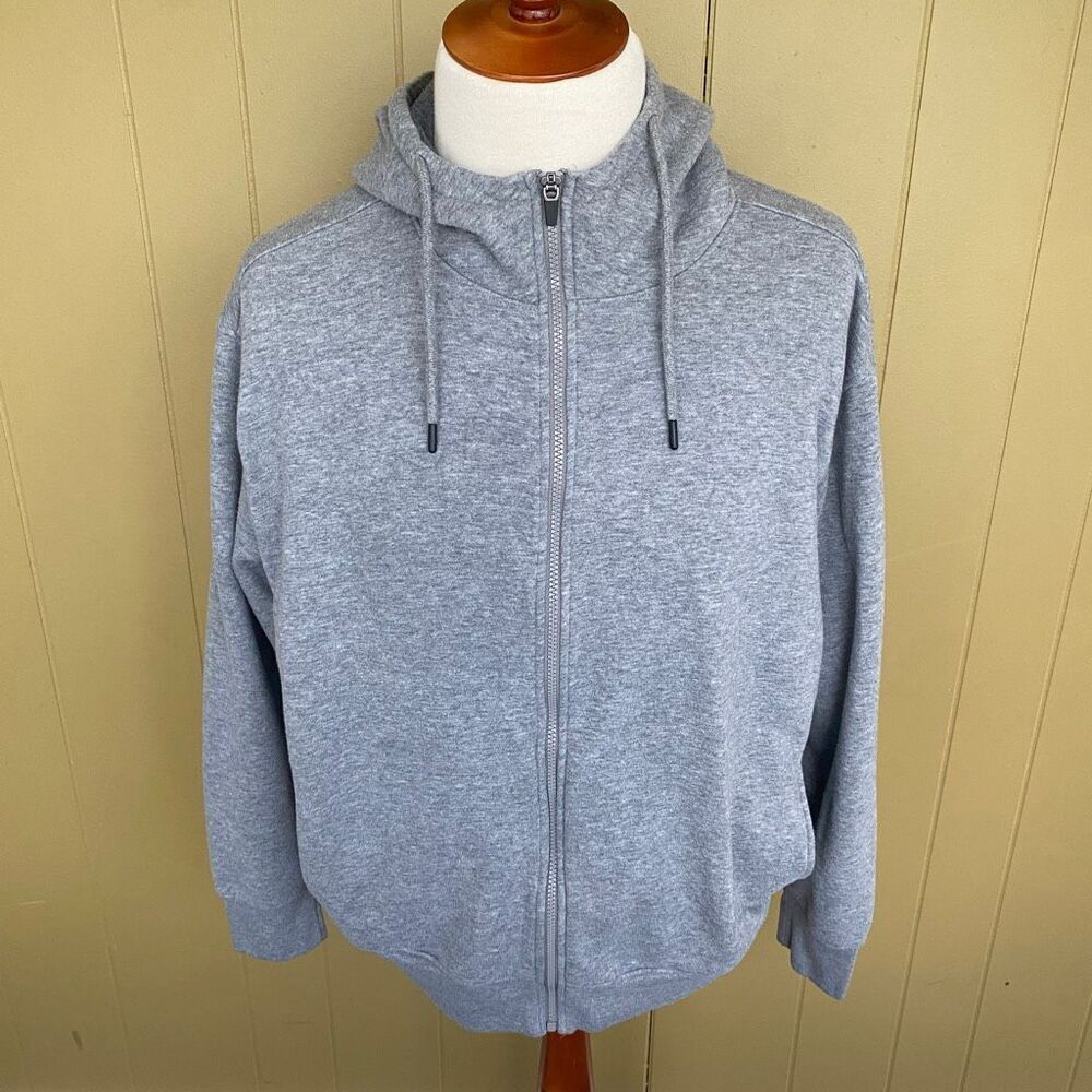 MTA sport men XL full zip longsleeve hooded jacket w/front pockets grey
